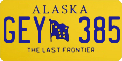 AK license plate GEY385