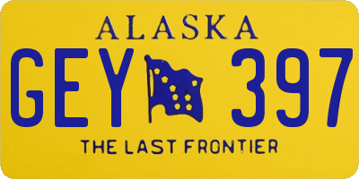 AK license plate GEY397