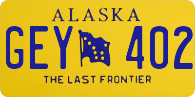 AK license plate GEY402