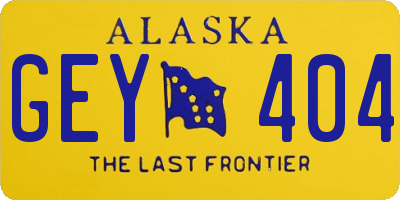 AK license plate GEY404