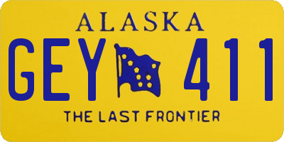 AK license plate GEY411