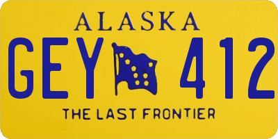 AK license plate GEY412