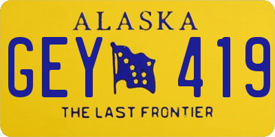 AK license plate GEY419