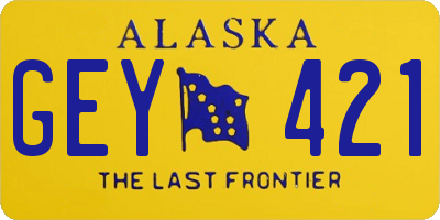 AK license plate GEY421
