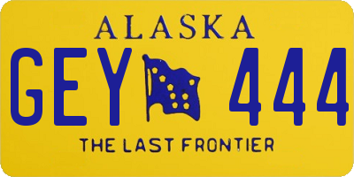 AK license plate GEY444