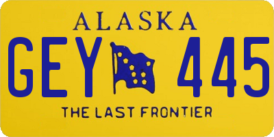 AK license plate GEY445