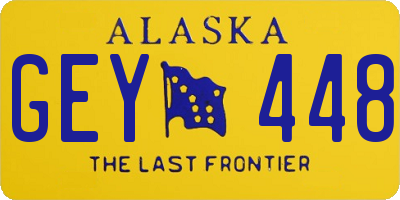 AK license plate GEY448