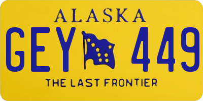 AK license plate GEY449