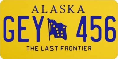 AK license plate GEY456