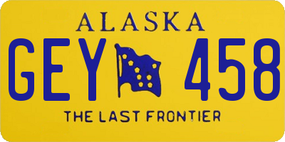 AK license plate GEY458