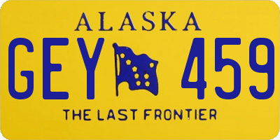 AK license plate GEY459