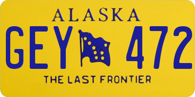 AK license plate GEY472