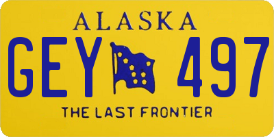 AK license plate GEY497