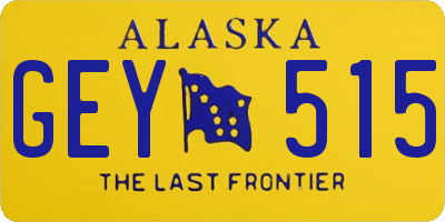 AK license plate GEY515