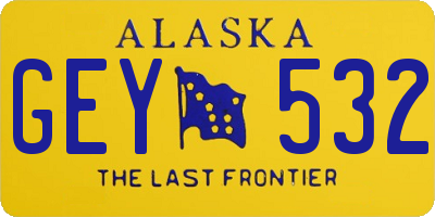 AK license plate GEY532