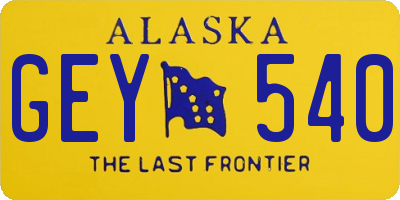 AK license plate GEY540