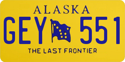 AK license plate GEY551