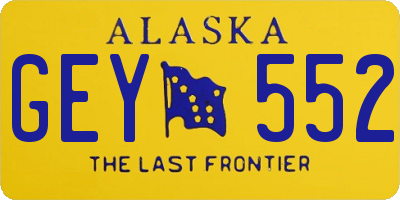 AK license plate GEY552