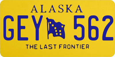 AK license plate GEY562