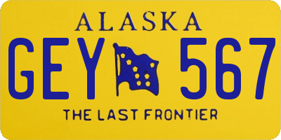 AK license plate GEY567
