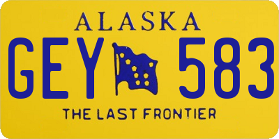 AK license plate GEY583