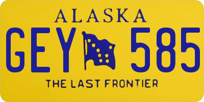 AK license plate GEY585