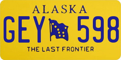 AK license plate GEY598