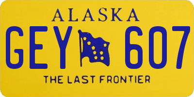 AK license plate GEY607
