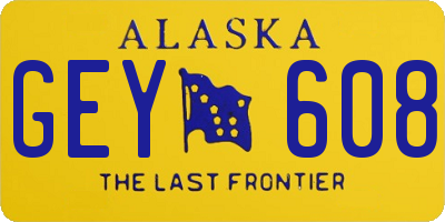 AK license plate GEY608