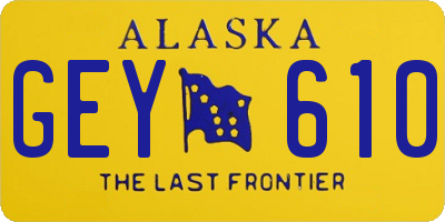 AK license plate GEY610