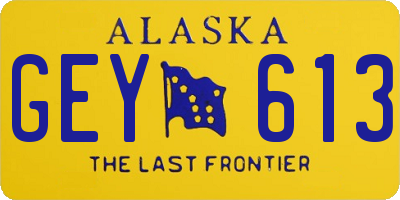 AK license plate GEY613