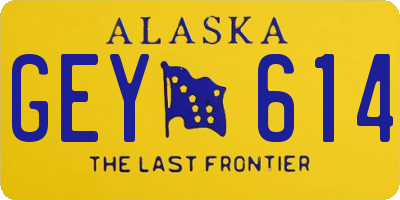 AK license plate GEY614
