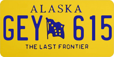 AK license plate GEY615