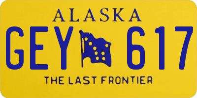 AK license plate GEY617