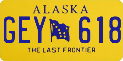 AK license plate GEY618