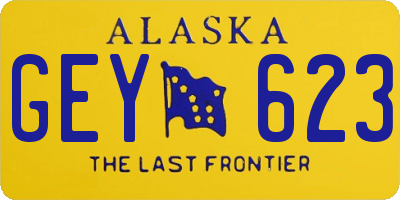 AK license plate GEY623