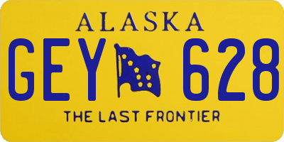 AK license plate GEY628