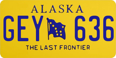 AK license plate GEY636