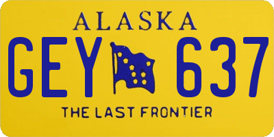 AK license plate GEY637