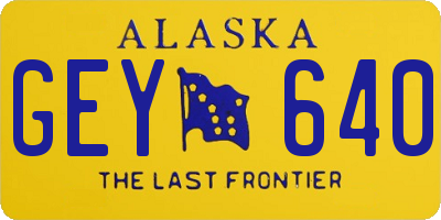 AK license plate GEY640