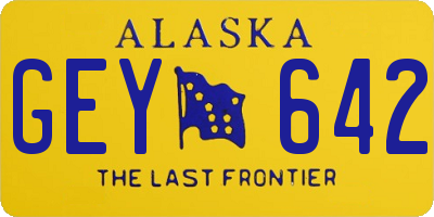 AK license plate GEY642