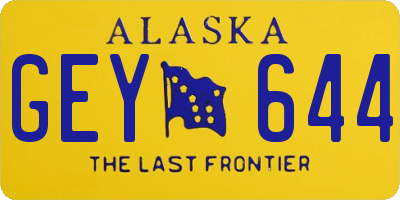AK license plate GEY644
