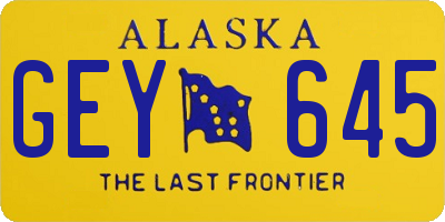 AK license plate GEY645