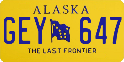 AK license plate GEY647