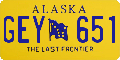 AK license plate GEY651