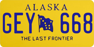 AK license plate GEY668