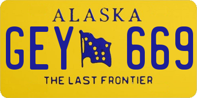 AK license plate GEY669