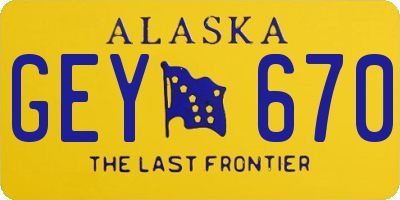 AK license plate GEY670