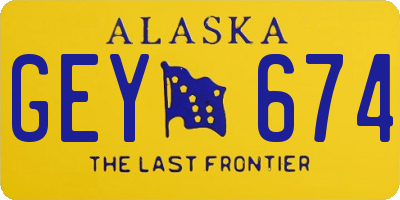 AK license plate GEY674