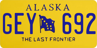AK license plate GEY692